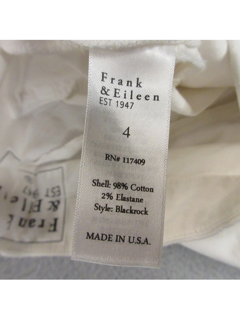 Frank & Eileen Blackrock Utility Pant size 4 Italian Peached Twill . EUC - Picture 5 of 6
